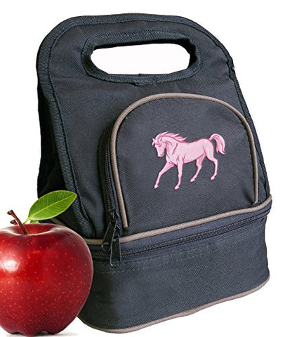 Cute Horse Lunch Bag Black