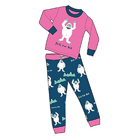 Lazy One Yeti For Bed - 234, Kid's PJ Set - Girl, 6