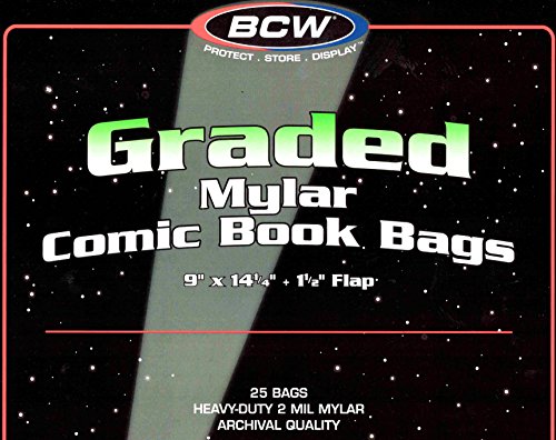 Graded Comic Mylar - 2 Mil - 9 x 14 1/4, 25 Bags per Pack
