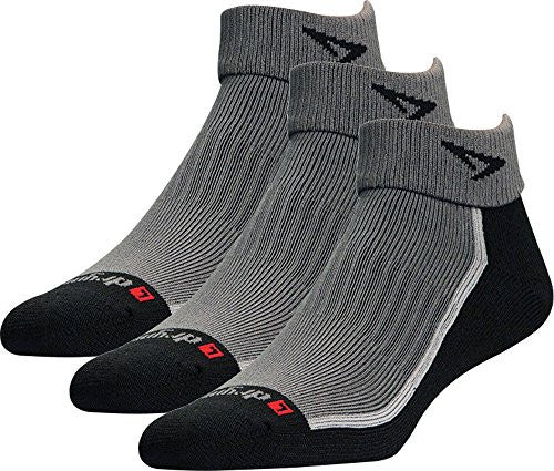 Trail Run 1/4 Crew/Turndown - Gray/Black, XL