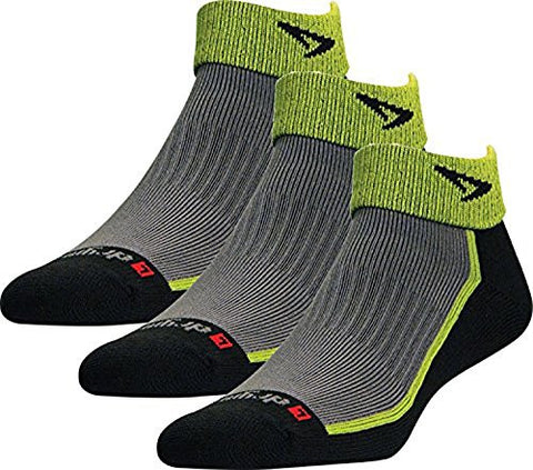 Trail Run 1/4 Crew/Turndown - Lime Green/Black/Gray, XL