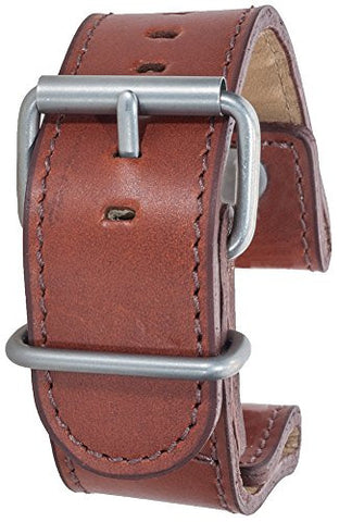 Montanaro Survival Leather with Post Screws 1" Matte Latigo Vintage Tan Matte Stainless Steel
