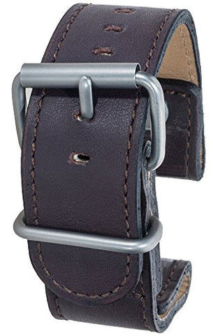 C-Type Post Screw Leather, Military Black - 1" Vintage Brown