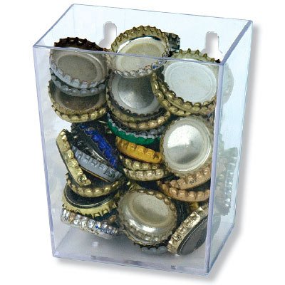 Clear Bottle Cap Catcher w/ 2 Mounting Screws (4.25"x3.5"x2.5")