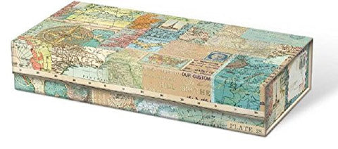 World Atlas Pencil Box with Magnetic Flap Closure