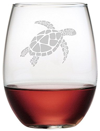 Stemless Wine, 21oz, Sea Turtle