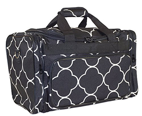 Black Quatrefoil Wholesale Duffle Bag (19-inch)