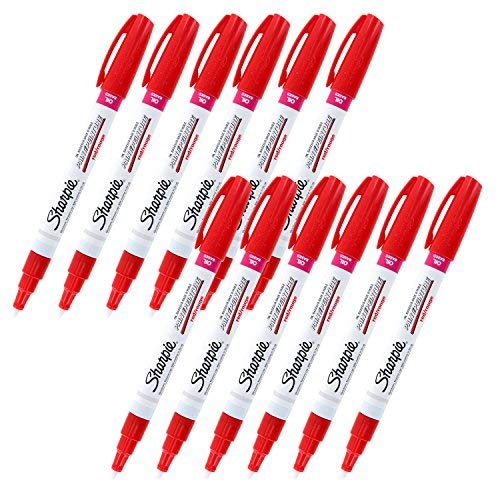 Sharpie Permanent Paint Marker, Fine Bullet Tip, Red