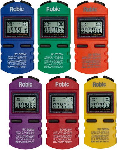 SC-505W 12 Memory Chrono 6-Pk Assortment (Red, Orange, Yellow, Green, Blue & Purple)