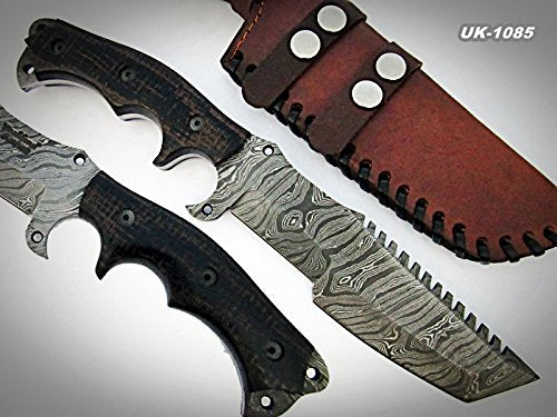 Custom Handmade Damascus Steel Tracker Knife- Stunning Micarta Handle