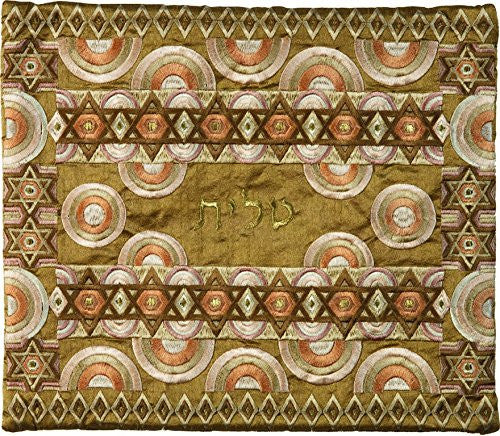 Tallit Bag - Full Embroidery - Gold, 12x14 inch