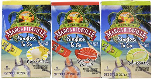 MARGARITAVILLE 6 To Go Bundle Pack of 3 - Piña Colada, Strawberry Daiquiri and Margarita