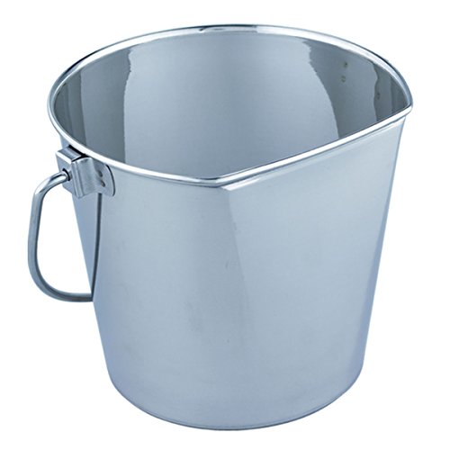 QT Dog Flat Sided Bucket Stainless Steel, 4 Quart