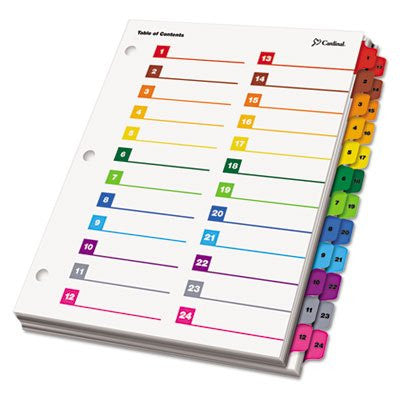 Cardinal OneStep Printable Table of Contents Dividers, 52 Tab, Multicolor