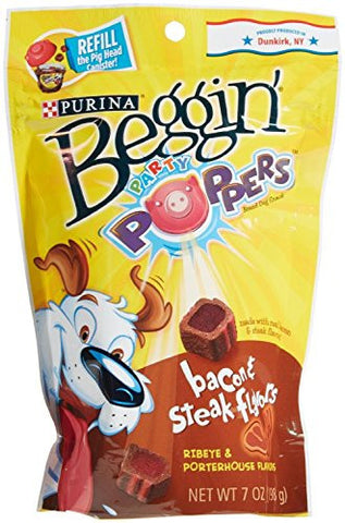 Beggin' Party Poppers Bacon & Steak Flavored Refill 7 oz