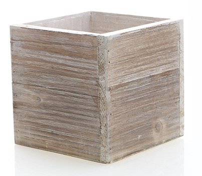Whitewashed Woodland Square Planter Box 6" Square
