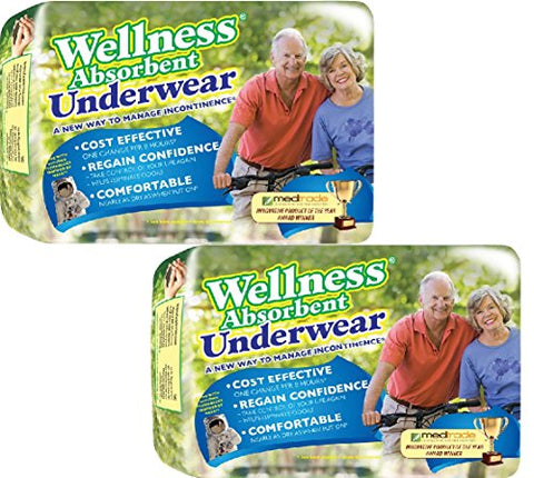 Wellness Absorbent Underwear (Pull-Ups), Medium (19-30 Inch waist), 18 counts/pack