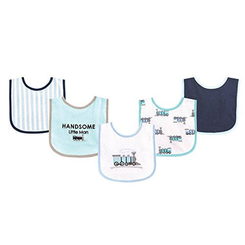 Luvable Friends, Drooler Bibs, Train, 5-Pack, One Size