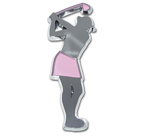 Golfer Female Chrome Emblem, Shiny