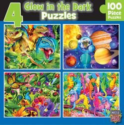 Masterpieces 11517 Glow In The Dark 4-Pack Puzzle - 100 Piece