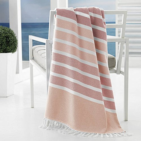 Bodrum Beach Towel: 40" x  70" - Coral
