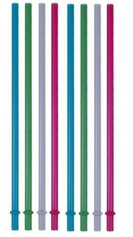 4-Pack Replacement Straws- Clear, Blue, Green, Pink