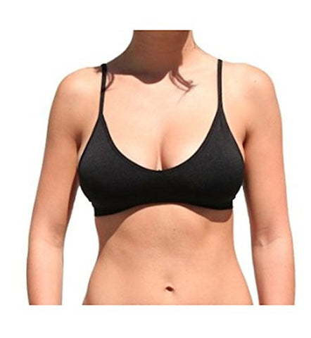 Seamless Plunging V-Neck Sport Bra - Black and Seamless Plunging V-Neck Sport Bra - Beige and Seamless Plunging V-Neck Sport Bra - Ivory, One Size (Pack of 3)