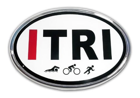 I-TRI Triathlete Triathlon Premium Chrome Metal Car Emblem Automotive Emblem