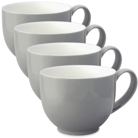 Q Tea Cup with Handle 10oz, 4 pc pack (brown box)- Gray