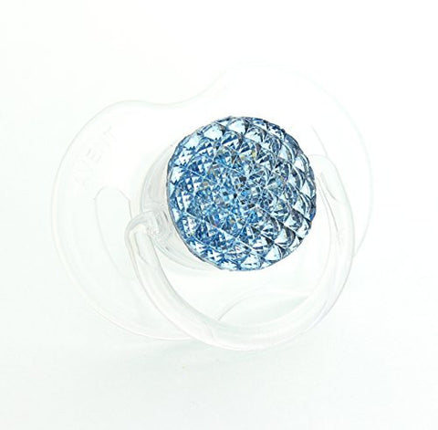 Denim Quilted Crystal Bling Pacifier, Symmetric Newborn