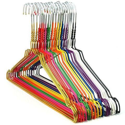 Multi Coloured Metal Wire Clothes Hangers - 40cm