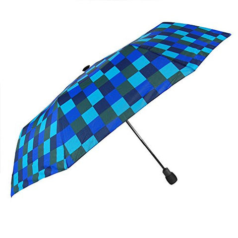 Trekking/Travel Umbrellas, Light Trek Automatic, Blue Checkered