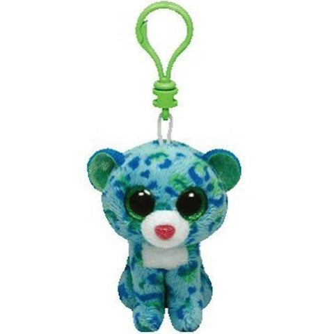 Leona the Blue Leopard Beanie Boo Plush Clip, 5-Inch