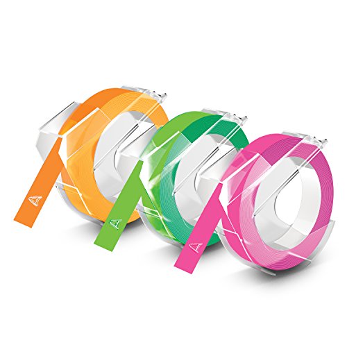 Dymo Self-Adhesive Glossy Labeling Tape for Embossers, 0.37" x 9.8 ft Roll, Asst, 3 Rolls/Pack