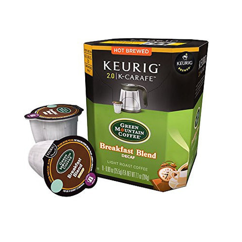 Green Mountain Coffee Breakfast Blend Decaf - K Carafe, 8 ct
