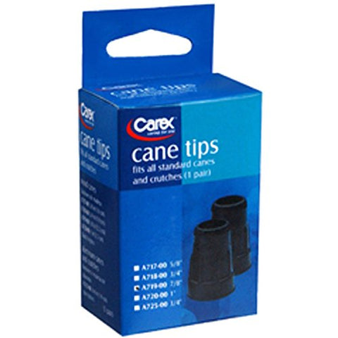 Black Cane Tips 7/8" - 2 Pack
