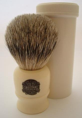 No.2190 Pure Badger, Lathe Turned Handle In Plastic Travel Tube