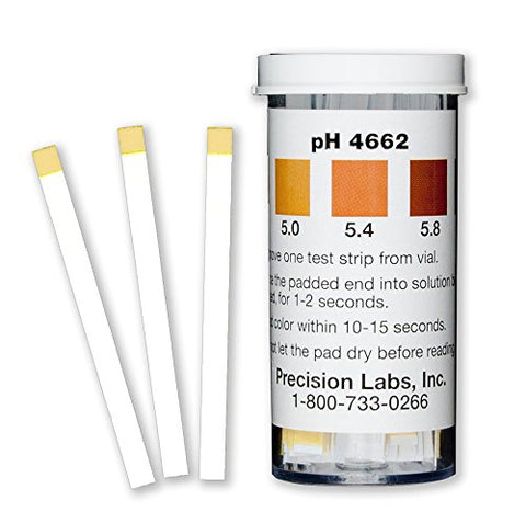 pH Paper - 4.6 to 6.2 For Beer - Vial of 100 Strips