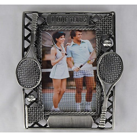 Pewter Frame I Love Tennis Racquets (Picture size: 4 x 6 )