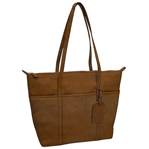 Top Zip Tote With Metal Feet,
Antique Saddle