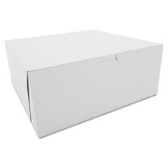 (3 Pack Value Bundle) SCH0987 Tuck-Top Bakery Boxes, Paperboard, White, 12 x 12 x 5