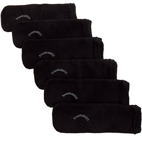 SmartKnitKIDS Seamless Sensitivity Socks 6 Packs Black, XXLarge