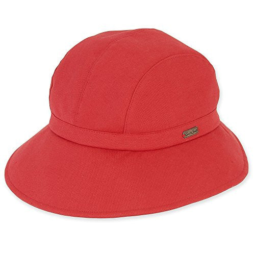 Aegean Cotton Hat with Drawstring Sizer, 3.5" Brim - Red