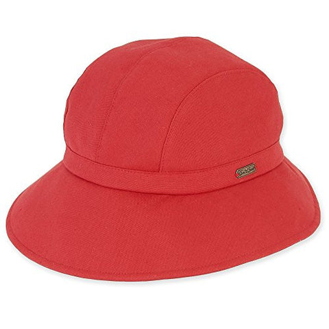 Aegean Cotton Hat with Drawstring Sizer, 3.5" Brim - Red