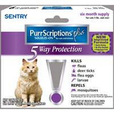 PurrScriptions Plus Flea and Tick Squeeze-On for Cats 6 Month (5 + lbs)