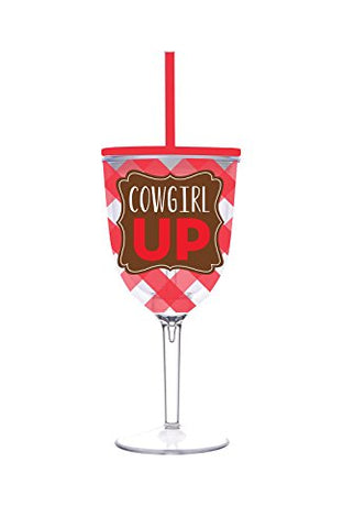 13oz Cowgirl Up Wine with Lid and Straw
