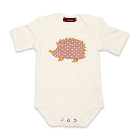 Short Sleeve One Piece, Rose Dot Hedgehog- 6-12M