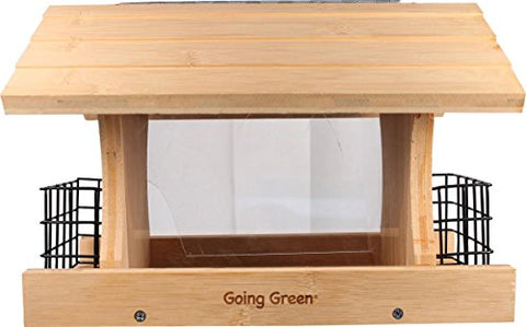 Audubon Premium Bamboo Ranch Feeder with Suet  9.5”D X 13.25”W X 9.75”H