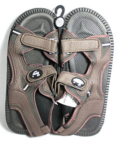 Sandals for Men Velcro Strap (10, Brown)