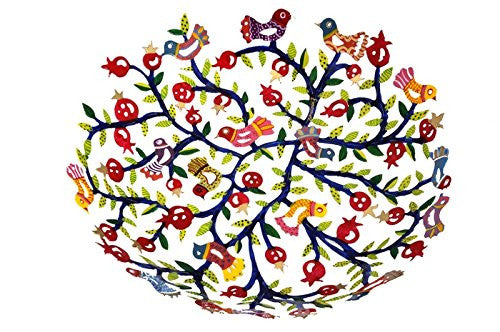 Bowl - Laser Cut - Hand Painted - Birds, 14x14x2.5 inch